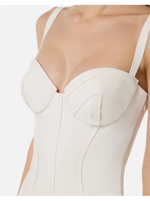 DRESS WITH RAW-CUT FABRIC ELISABETTA FRANCHI | AB91861E2360 avorio